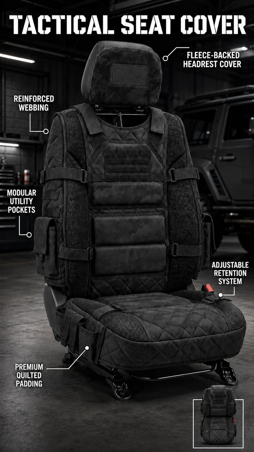 Rugged Truck Seat Cover – Tactical Storage, Seat Protection & All‑Day Comfort