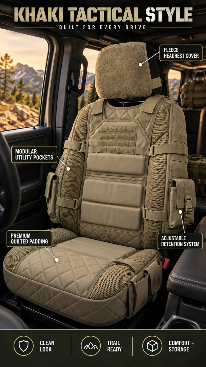 Rugged Truck Seat Cover – Tactical Storage, Seat Protection & All‑Day Comfort