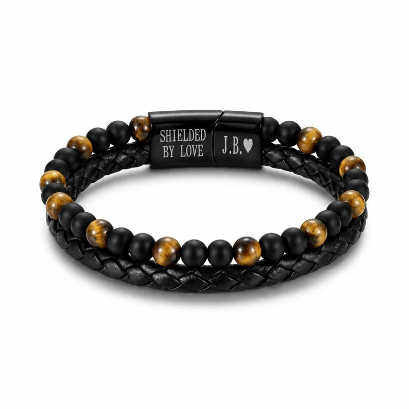 Tiger Eye & Leather Bracelet for Son: A Reminder of Your Love