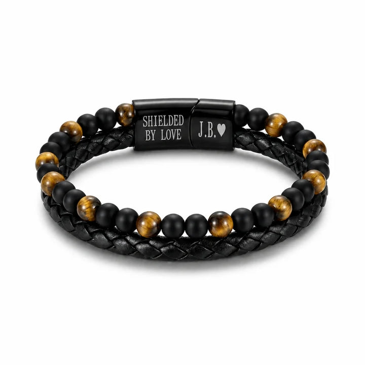 Tiger Eye & Leather Bracelet for Son: A Reminder of Your Love