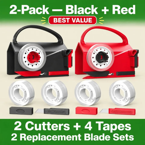 2-in-1 Wrapping Paper Cutter & Tape Dispenser for Gifts