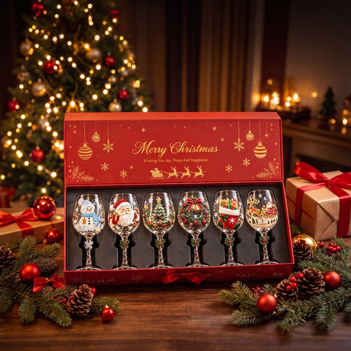 Beautiful Christmas wine glasses