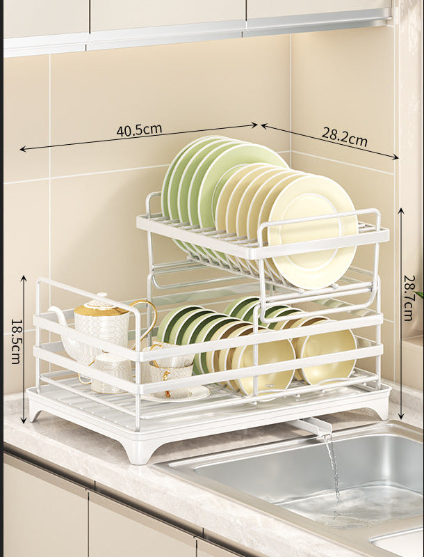 Foldable Dish Rack with Pull-Out Drip Tray