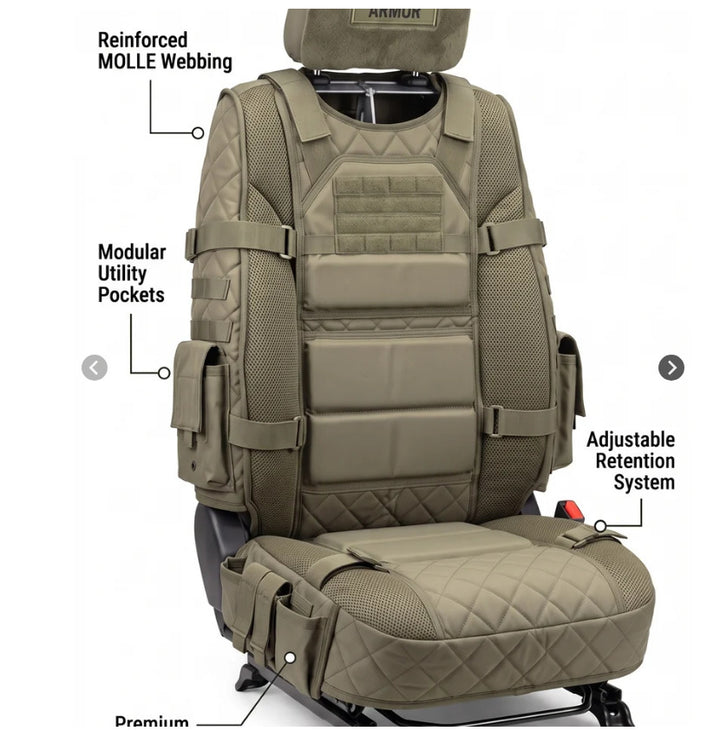 Rugged Truck Seat Cover – Tactical Storage, Seat Protection & All‑Day Comfort