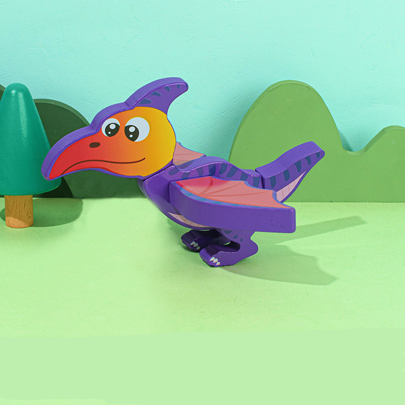 Magnetic Wooden Dinosaur Building Toys