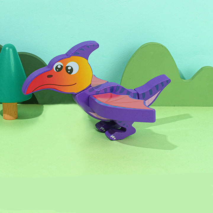 Magnetic Wooden Dinosaur Building Toys