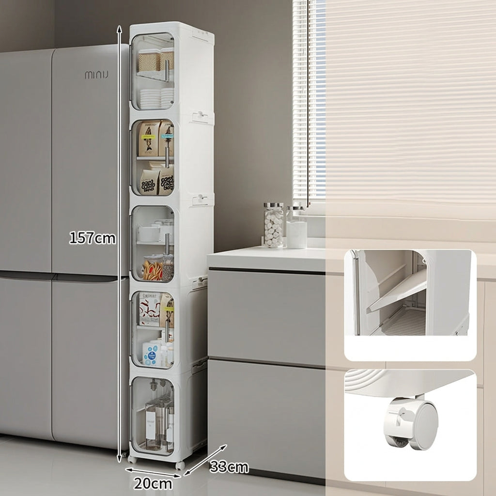 Slim Organizer with Magnetic Doors & Wheels