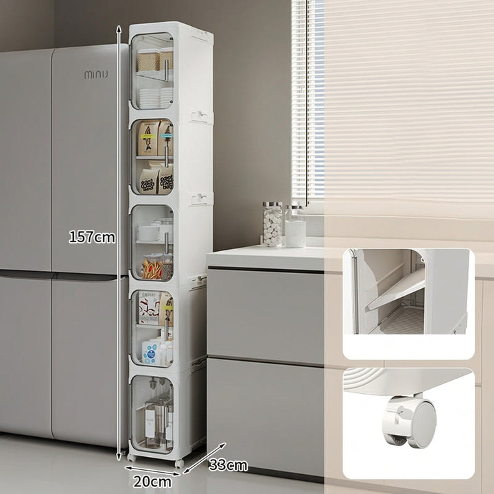 Slim Organizer with Magnetic Doors & Wheels