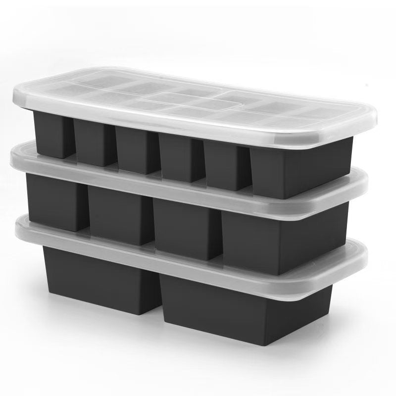 Silicone Ice Cube Tray with Lid, Food Storage Box