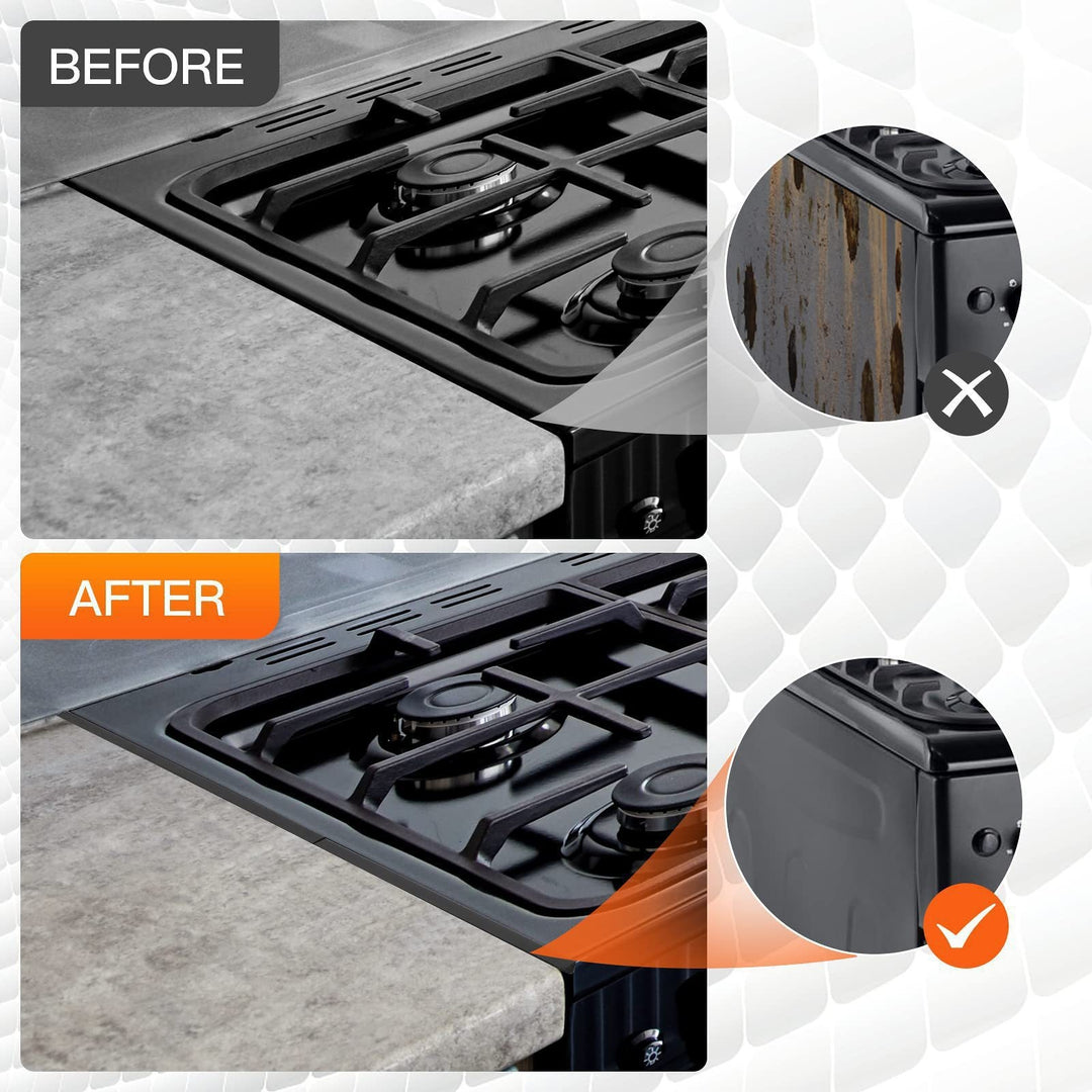 Stainless Steel Stove Gap Covers,Stove Gap Filler, Range Trim Kit, Stove Gap Guards, Heat Resistant and Easy to Clean, Easy retractable