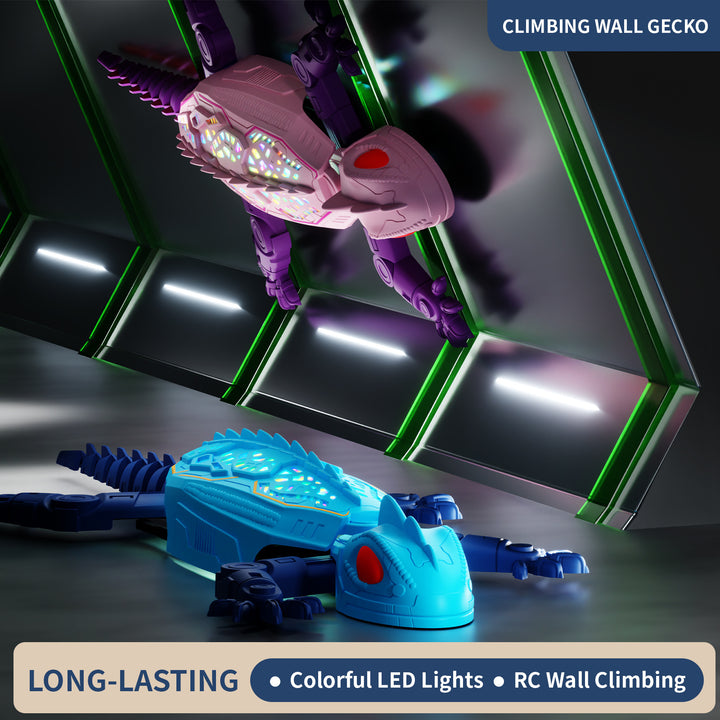 Remote Control Wall-Climbing Gecko Toy with LED Lights