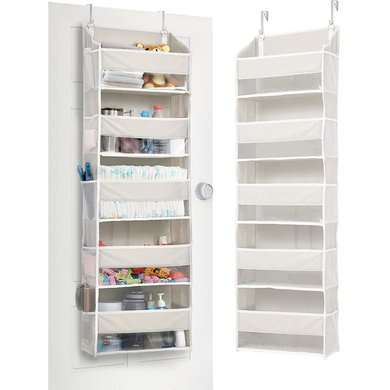 6-Tier Over-the-Door Organizer, 100D Fabric, Ivory