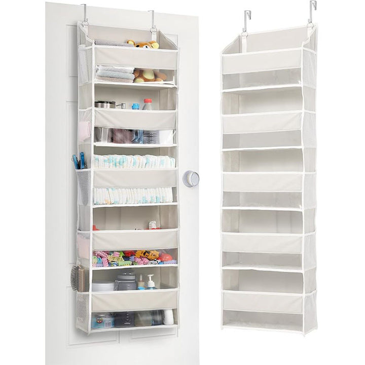 6-Tier Over-the-Door Organizer, 100D Fabric, Ivory