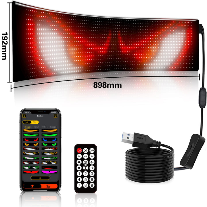 LED Flexible Car Advertising Screen with USB and Bluetooth