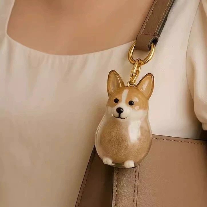 Memorial Fur Pendant in Dog Shape