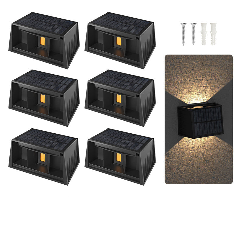 Solar Fence & Wall Light — Dual Up/Down Beams, Warm Glow, Zero Wiring