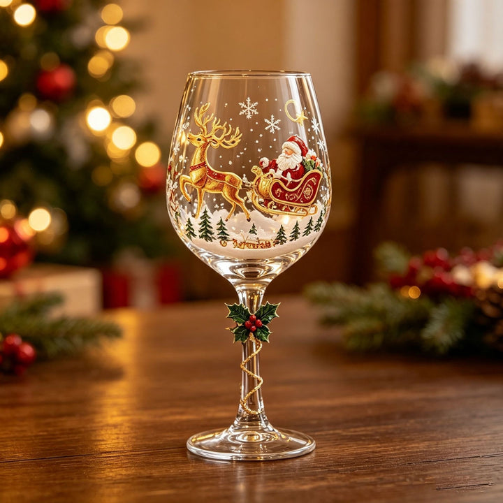 Beautiful Christmas wine glasses