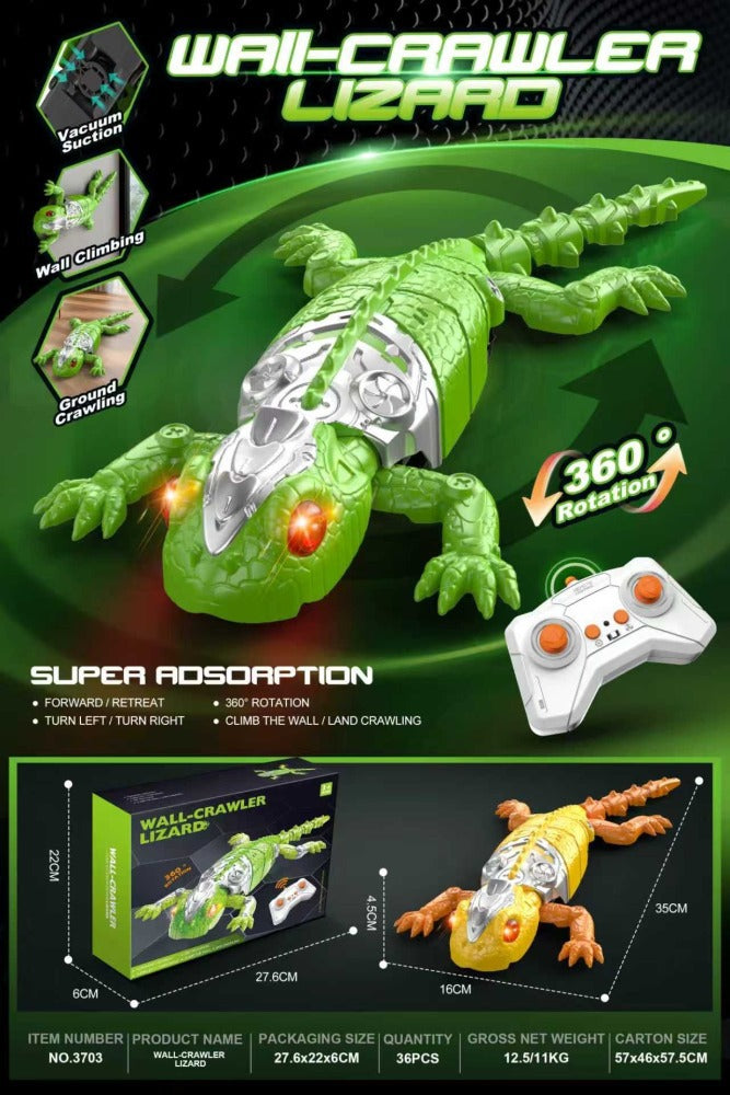 Remote Control Wall-Climbing Gecko Toy with LED Lights