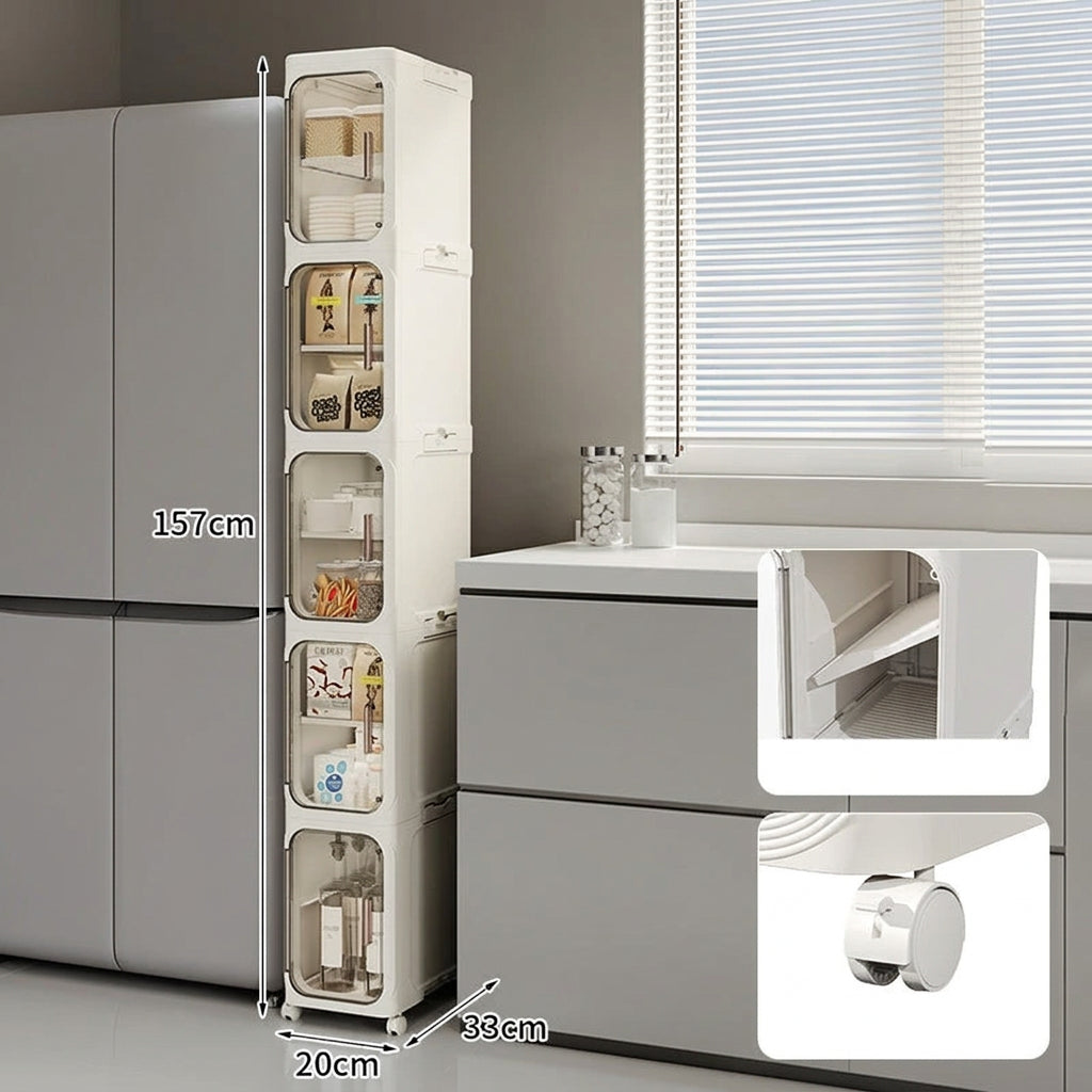 Slim Organizer with Magnetic Doors & Wheels