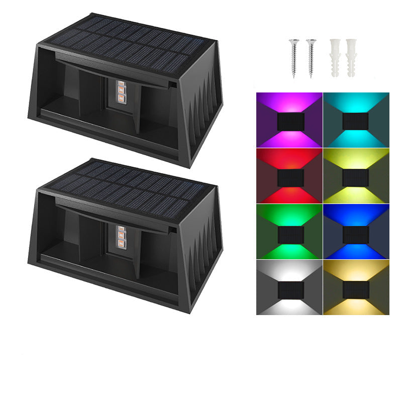 Solar Fence & Wall Light — Dual Up/Down Beams, Warm Glow, Zero Wiring