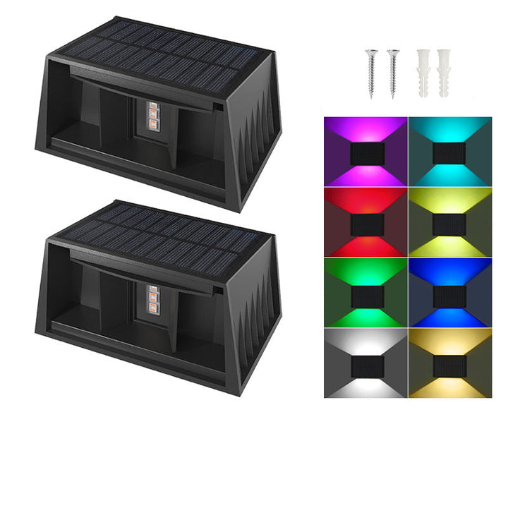 Solar Fence & Wall Light — Dual Up/Down Beams, Warm Glow, Zero Wiring