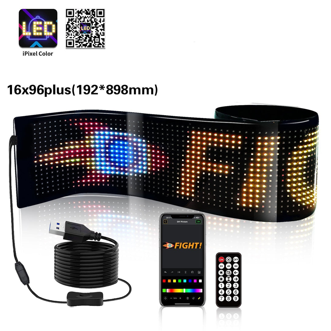 LED Flexible Car Advertising Screen with USB and Bluetooth