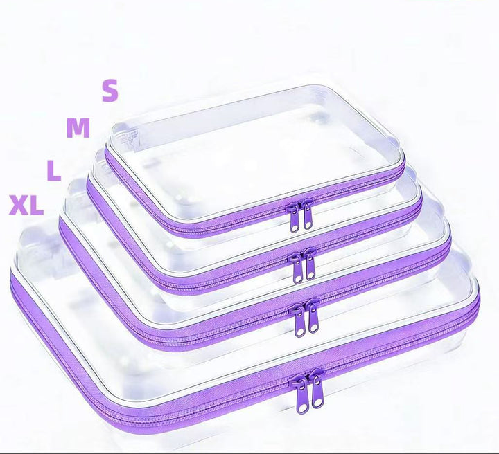 Clear Hard-Shell Zip Organizer Set