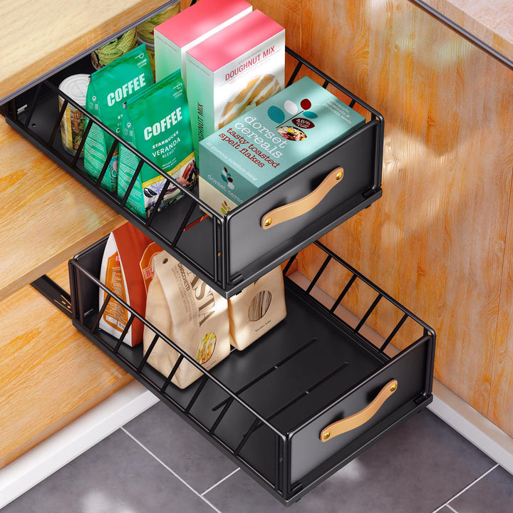 Kitchen Storage Rack Pull-Out Basket for Cabinet