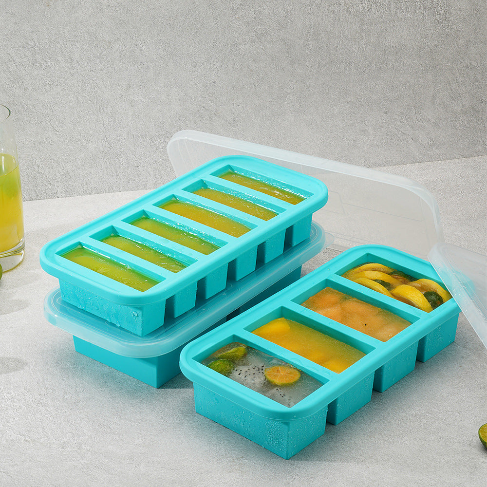 Silicone Ice Cube Tray with Lid, Food Storage Box