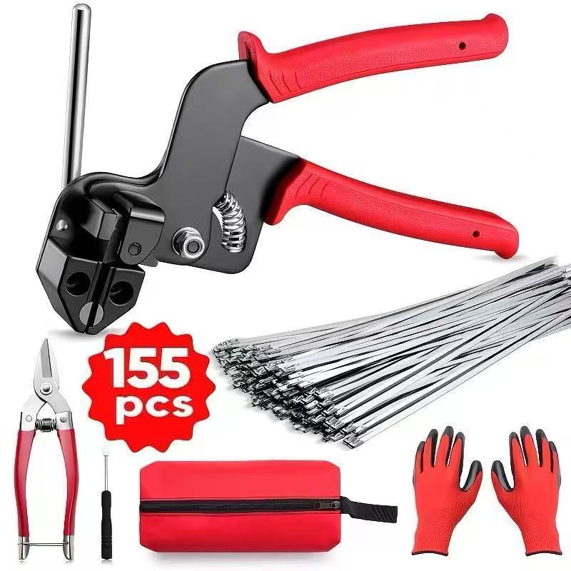 Stainless Steel Cable Tie Pliers, Self-Locking Bundling Tool