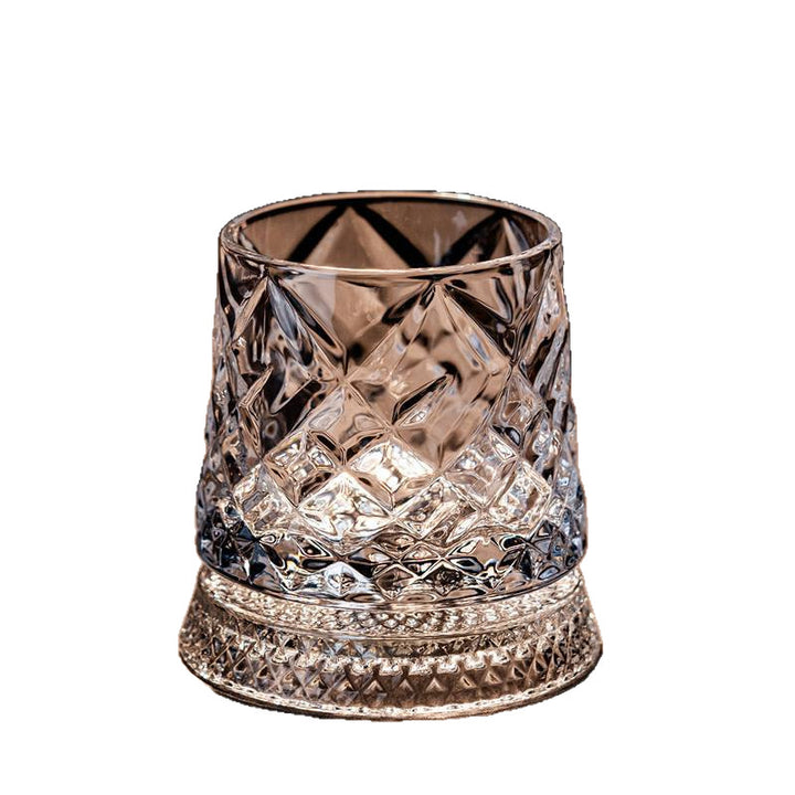 Crystal Spinning Whiskey Glass and Base