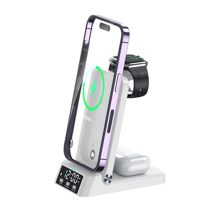 3-in-1 Foldable Wireless Charger with Alarm Clock, 25W Fast Charging