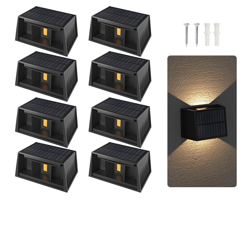 Solar Fence & Wall Light — Dual Up/Down Beams, Warm Glow, Zero Wiring