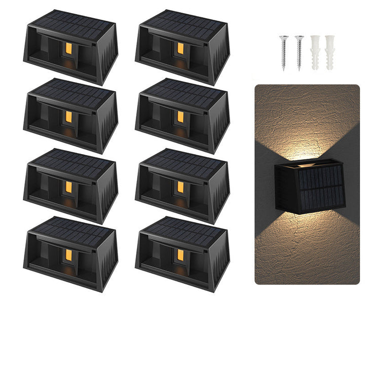 Solar Fence & Wall Light — Dual Up/Down Beams, Warm Glow, Zero Wiring