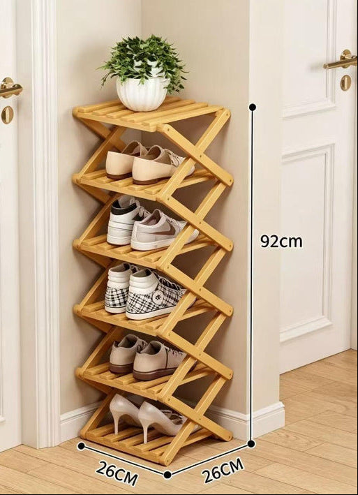 Bamboo Folding Shoe Rack