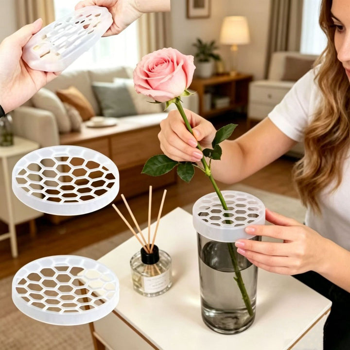 Reusable Silicone Flower Arranging Grid for Vases