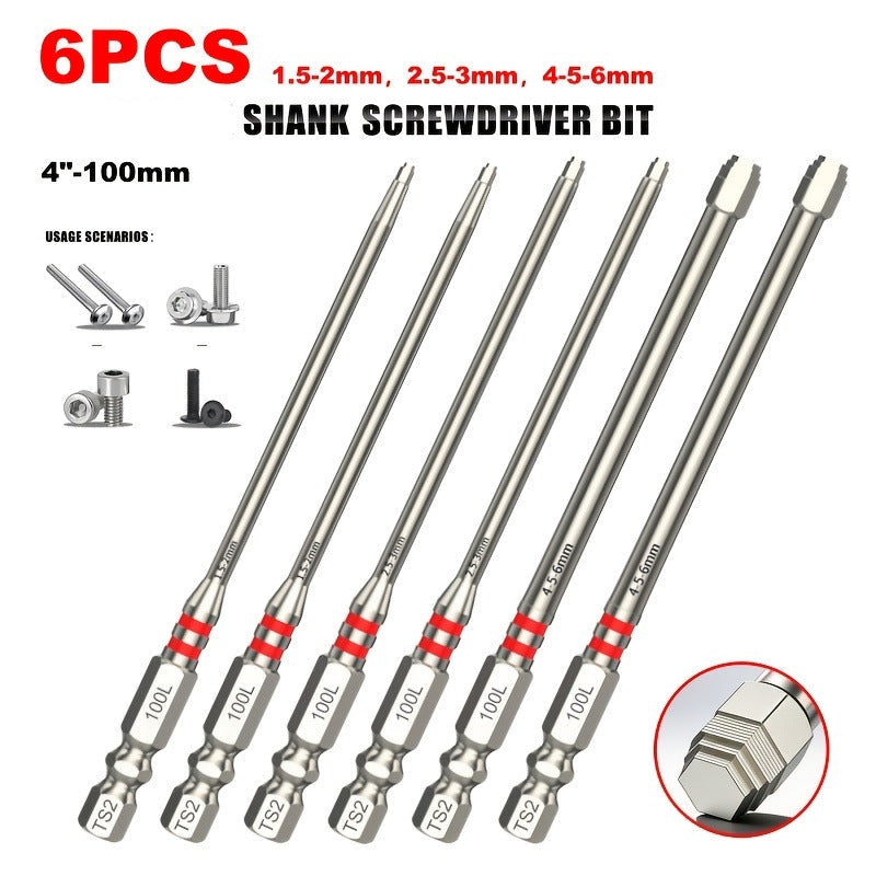 Magnetic Hex Screwdriver Bit Set, 1/4" Shank