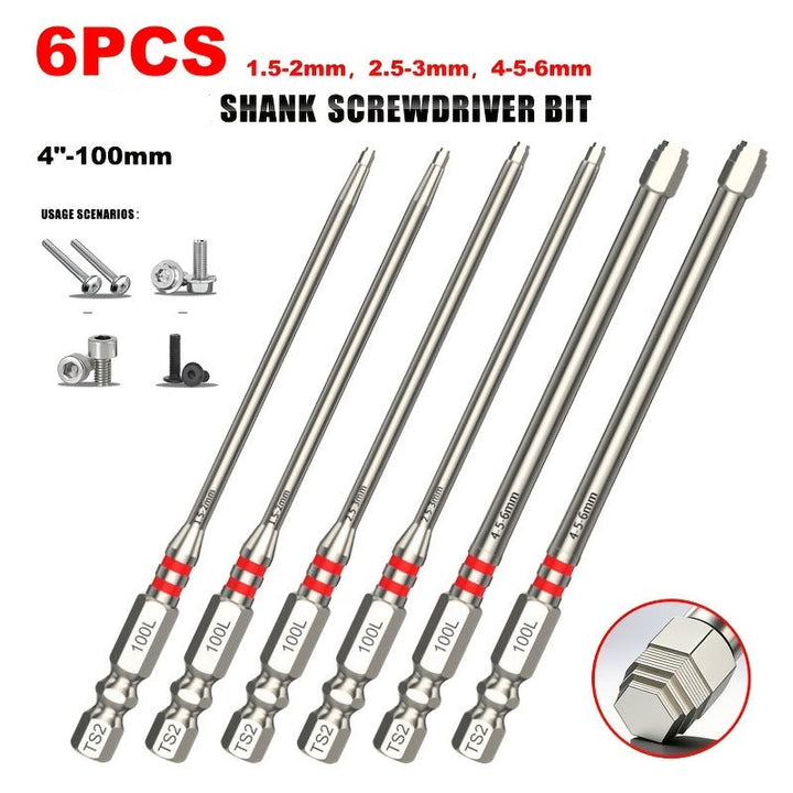 Magnetic Hex Screwdriver Bit Set, 1/4" Shank