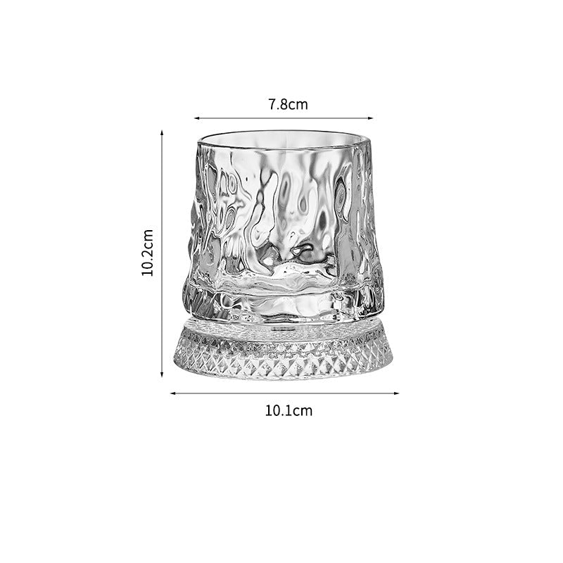 Crystal Spinning Whiskey Glass and Base