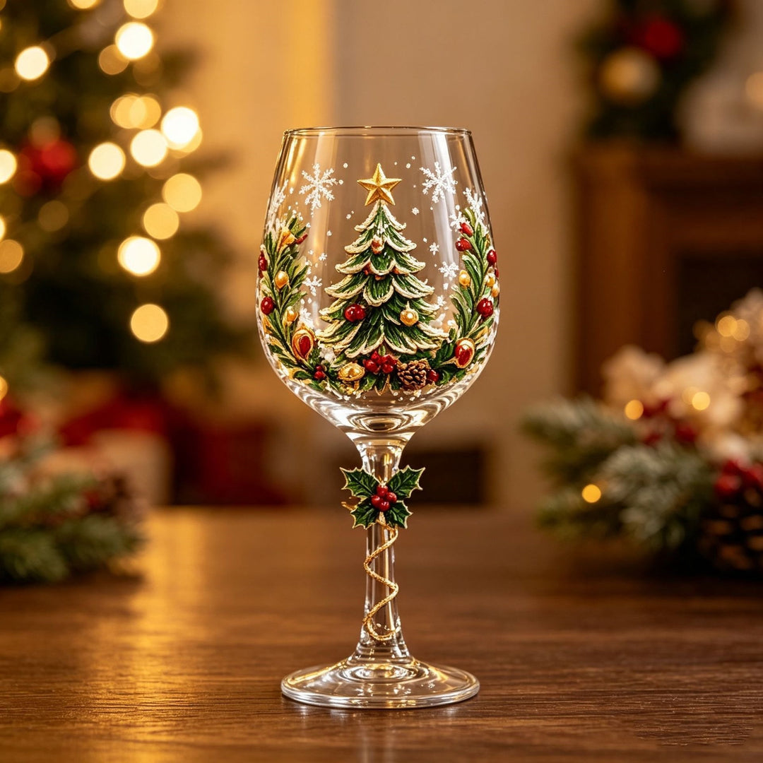 Beautiful Christmas wine glasses