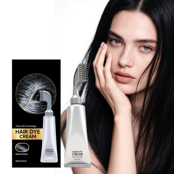 Ammonia-Free Hair Dye Comb for Gray Root Coverage, Black