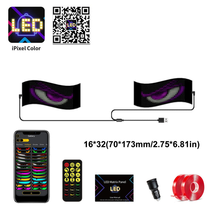 LED Flexible Car Advertising Screen with USB and Bluetooth