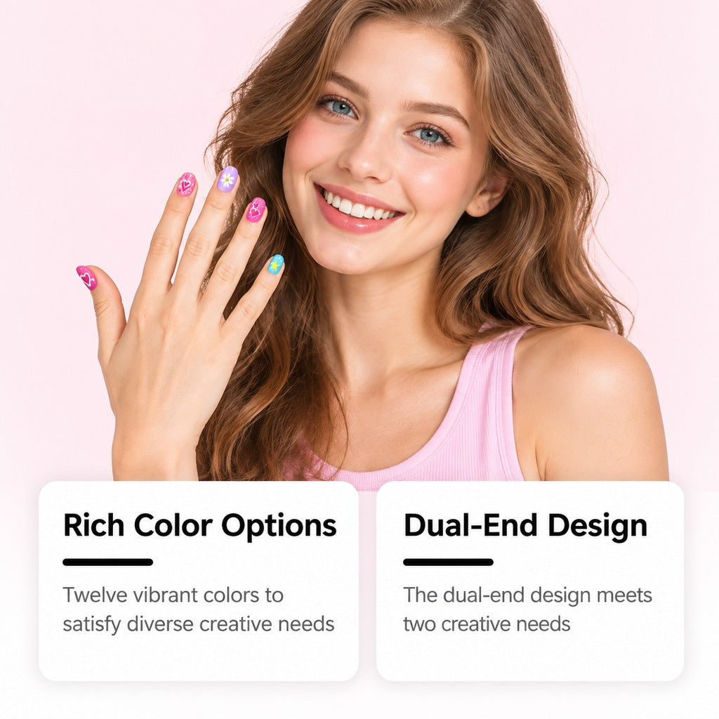 Colorful Nail Art Pen Set for DIY Nail Designs and Painting