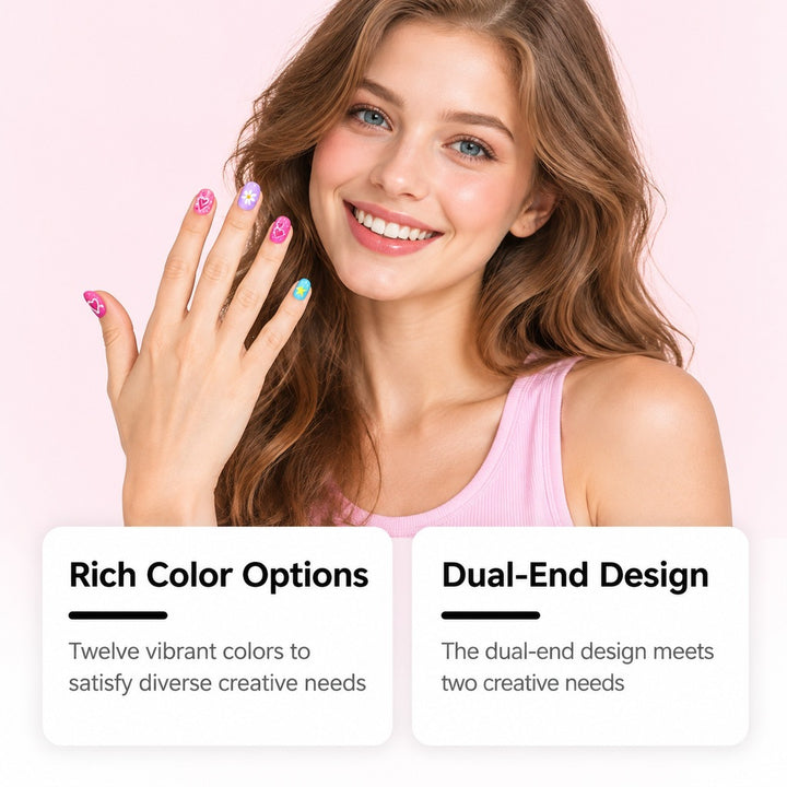 Colorful Nail Art Pen Set for DIY Nail Designs and Painting