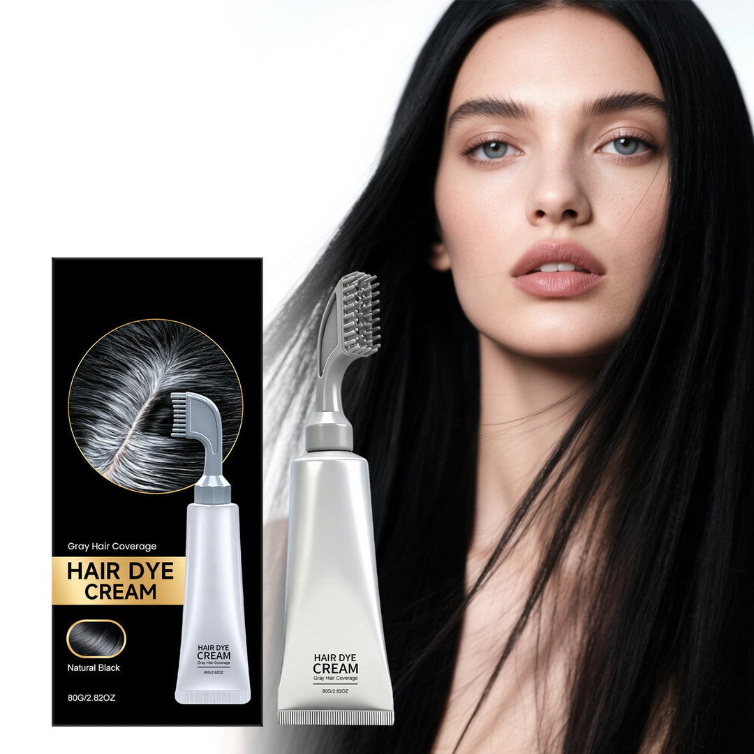 Ammonia-Free Hair Dye Comb for Gray Root Coverage, Black