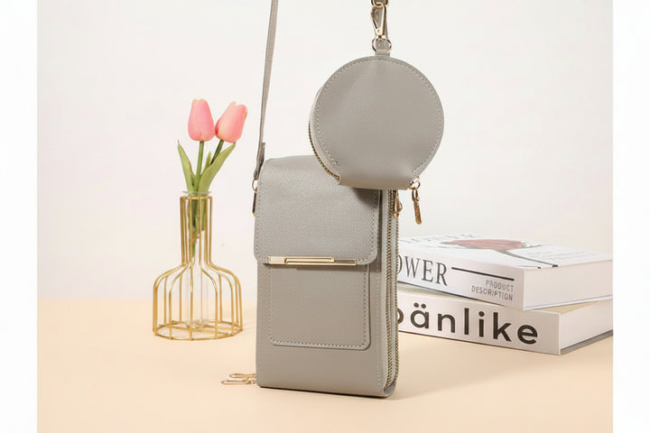 Simple and elegant women's touchscreen crossbody phone wallet