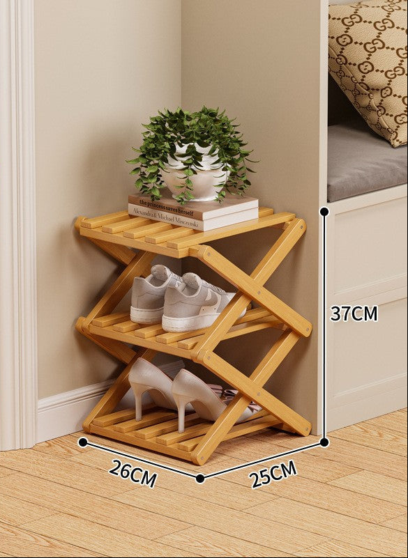 Bamboo Folding Shoe Rack