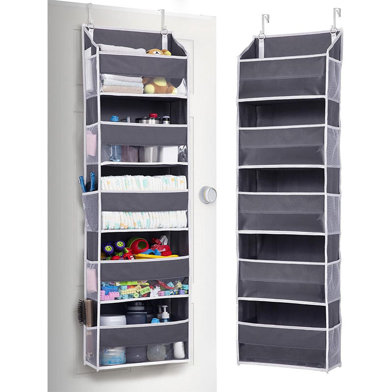 6-Tier Over-the-Door Organizer, 100D Fabric, Ivory