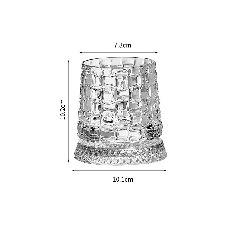 Crystal Spinning Whiskey Glass and Base