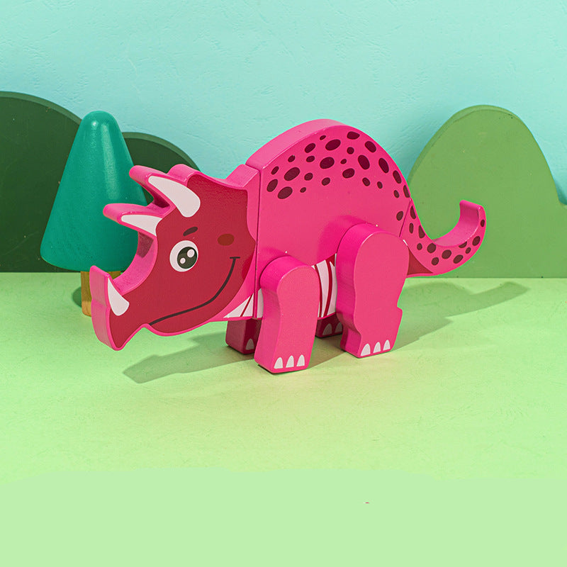 Magnetic Wooden Dinosaur Building Toys